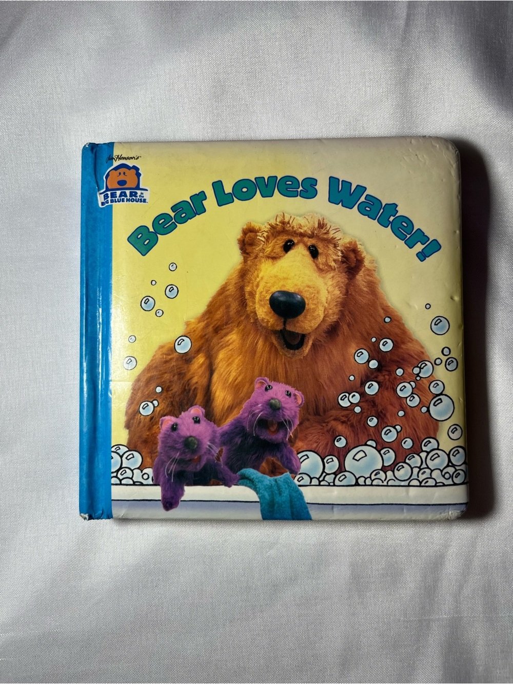 VTG Bear in The Big Blue House Bear Loves Water! Board Book Jim Henson 1999 RARE